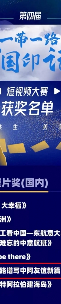 【东方头条】公司参赛作品喜获第四届“一带一路”百国印记短视频大赛人气短片奖